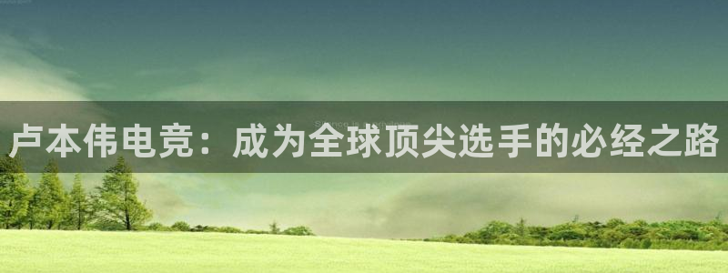 乐鱼电竞app：卢本伟电竞：成为全球顶尖选手的必经之路